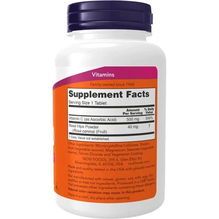 Vitamin C-500 with Rose Hips - 250 tablets - NOW Foods