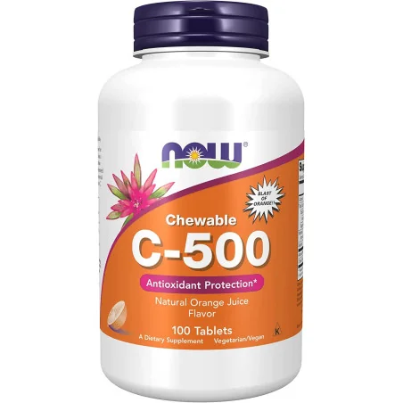 Vitamin C-500 Chewable - 100 tablets de NOW Foods pas cher