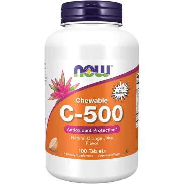 Vitamin C-500 Chewable - 100 tablets de NOW Foods pas cher