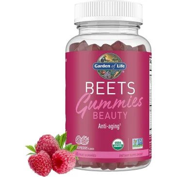 Beauty Beets Gummies, Raspberry - 60 fruit gummies de Garden of Life