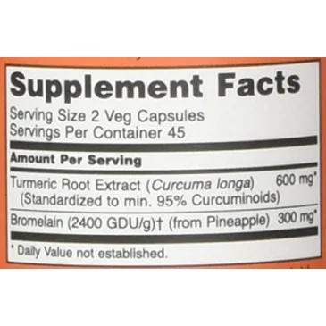Turmeric & Bromelain - 90 vcaps de NOW Foods pas cher - Nutriwellness