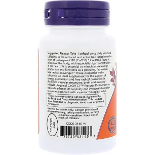 Ubiquinol CoQH-CF - 60 softgels - NOW Foods