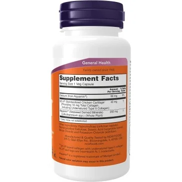 UC-II Undenatured Type II Collagen - 120 vcaps de NOW Foods pas cher