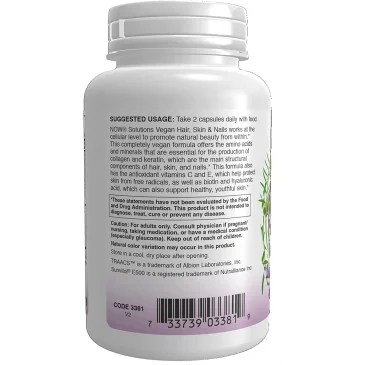 Vegan Hair, Skin & Nails - 90 vcaps de NOW Foods pas cher