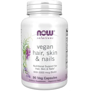 Vegan Hair, Skin & Nails - 90 vcaps de NOW Foods pas cher