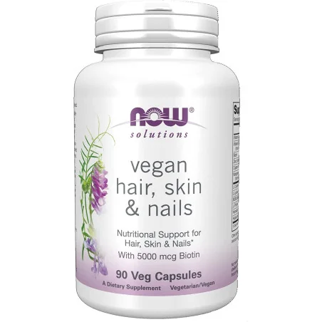 Vegan Hair, Skin & Nails - 90 vcaps de NOW Foods pas cher