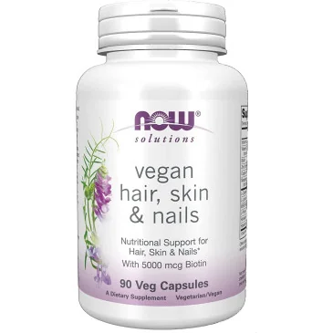 Vegan Hair, Skin & Nails - 90 vcaps de NOW Foods pas cher