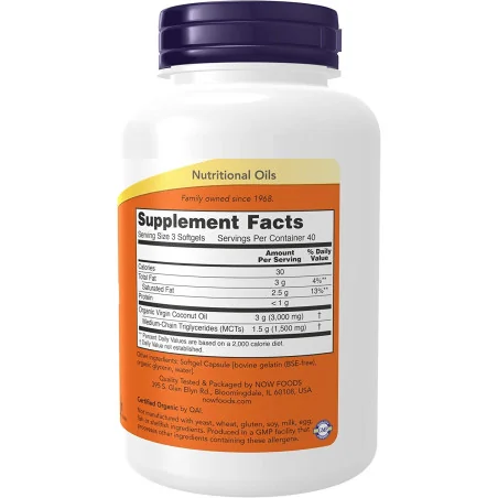 Virgin Coconut Oil, 1000mg - 120 softgels - NOW Foods