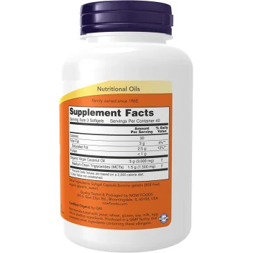 Virgin Coconut Oil, 1000mg - 120 softgels de NOW Foods pas cher