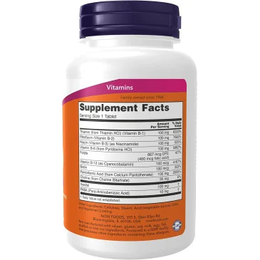Vitamin B-100 Sustained Release - 100 tablets de NOW Foods pas cher