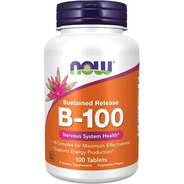 Vitamin B-100 Sustained Release - 100 tablets de NOW Foods pas cher
