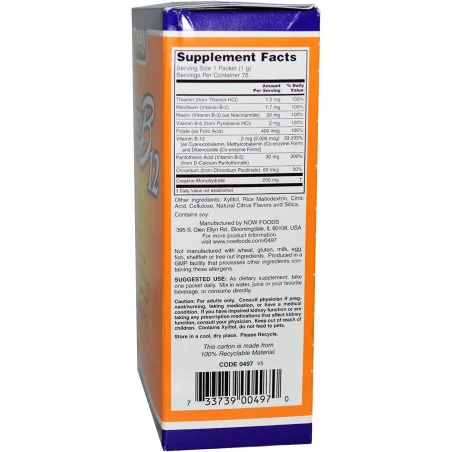 Vitamin B-12, Instant Energy - 75 packets - NOW Foods