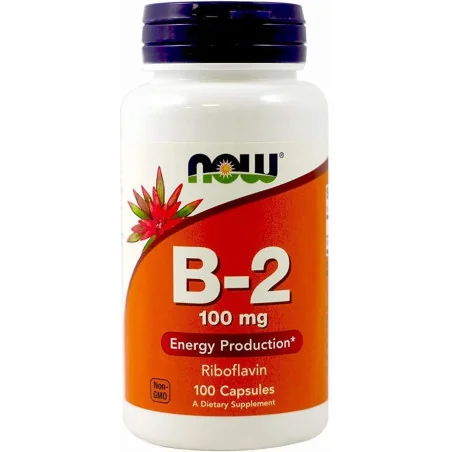 Vitamin B-2 Riboflavin, 100mg - 100 vcaps de NOW Foods pas cher