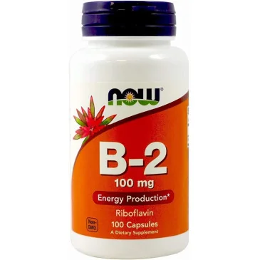 Vitamin B-2 Riboflavin, 100mg - 100 vcaps de NOW Foods pas cher