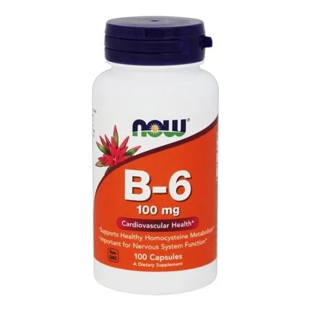 Vitamin B-6 - 100mg - 100 caps de NOW Foods pas cher - Nutriwellness