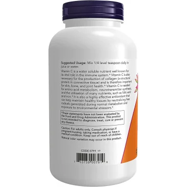 Vitamin C Crystals (454g) de Now Foods - Nutriwellness