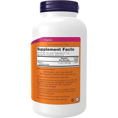 Vitamin C Crystals (454g) - Now Foods