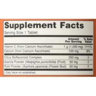 Vitamin C-1000 Complex - Buffered with 250mg Bioflavonoids - 180 tablets - NOW Foods