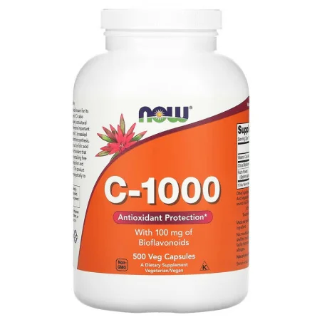 Vitamin C-1000 with 100mg Bioflavonids - 500 vcaps de NOW Foods