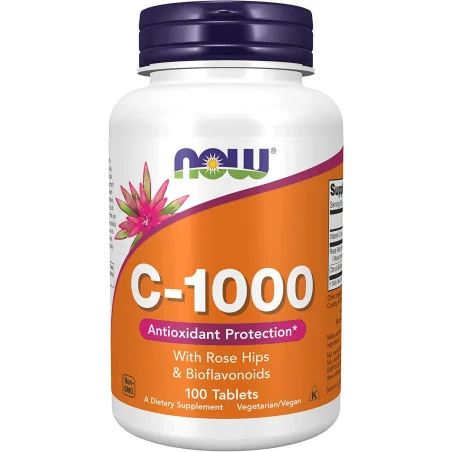 Vitamin C-1000 with Rose Hips & Bioflavonoids de NOW Foods pas cher