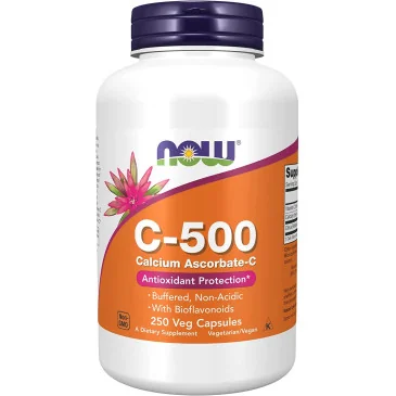 Vitamin C-500 Calcium Ascorbate-C - 250 caps de NOW Foods pas cher