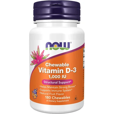 Vitamin D-3 - 1000 IU (Chewable) - 180 chewables de NOW Foods