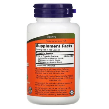 8 Billion Acidophilus & Bifidus (60 vcaps) Now Foods - Nutriwellness