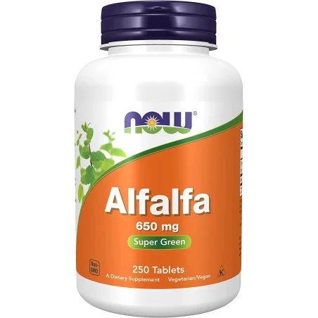 Alfalfa - 650mg - 250 tablets de NOW Foods   pas cher - Nutriwellness