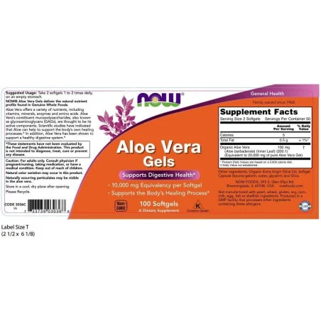 Aloe Vera Gels - 100 softgels - NOW Foods