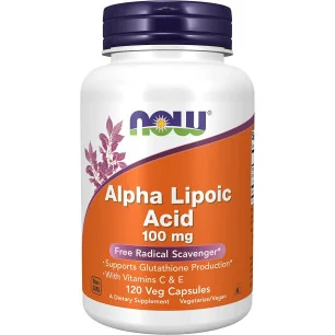 Alpha Lipoic Acid with Vitamins C & E - 100mg 60 vcaps de NOW Foods