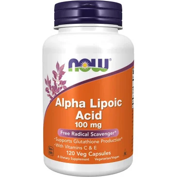 Alpha Lipoic Acid with Vitamins C & E - 100mg 60 vcaps de NOW Foods