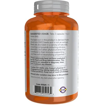Beet Root Capsules - 180 vcaps de NOW Foods pas cher - Nutriwellness