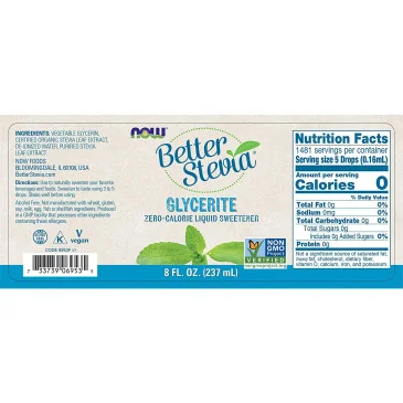 Better Stevia Glycerite - 237 ml de NOW Foods pas cher - Nutriwellness