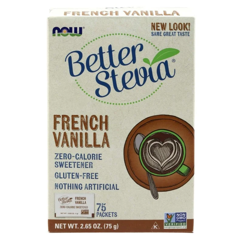 Better Stevia Packets - French Vanilla - 75 packets - NOW Foods Better Stevia Packets - French Vanilla - 75 packets - NOW Foods