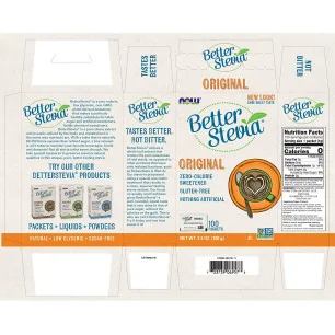 Better Stevia Packets - Original - 100 packets - NOW Foods