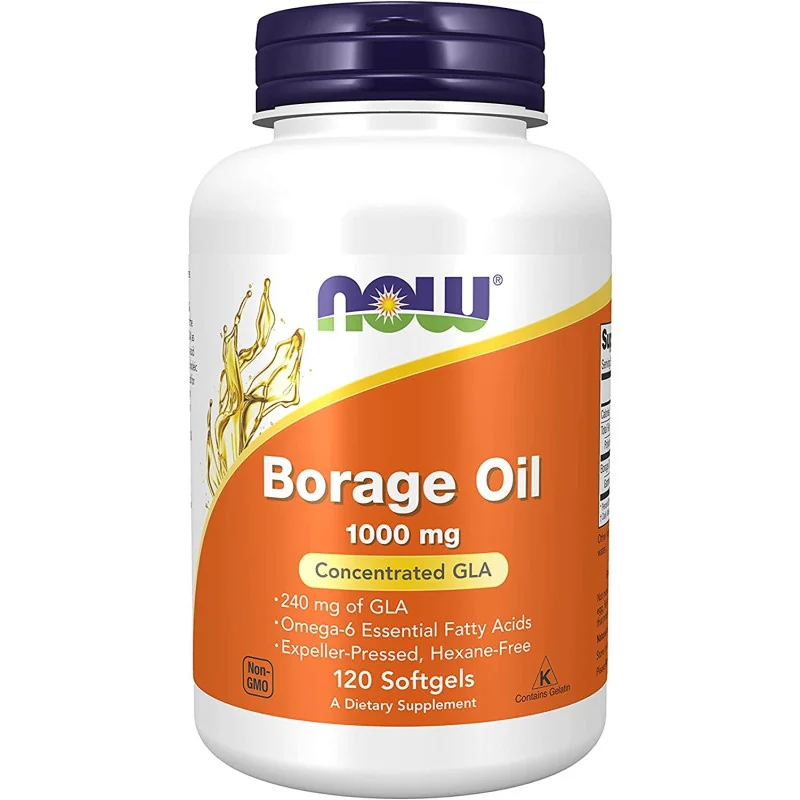 Borage Oil, Concentration GLA, 1,000 mg, 120 Softgels - Now Foods