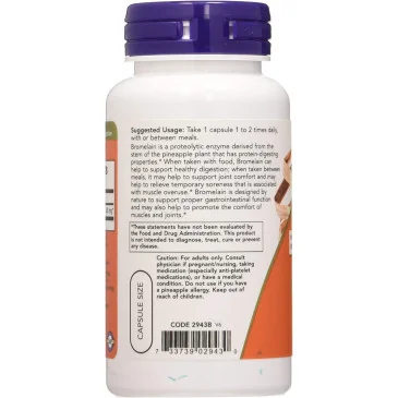 Bromelain - 500mg - 60 vcaps de NOW Foods pas cher - Nutriwellness
