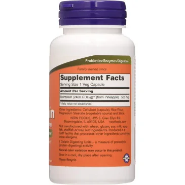 Bromelain - 500mg - 60 vcaps de NOW Foods pas cher - Nutriwellness