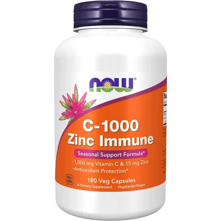 C-1000 Zinc Immune - 180 vcaps de NOW Foods pas cher - Nutriwellness