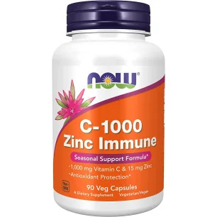 C-1000 Zinc Immune - 90 vcaps de NOW Foods pas cher - Nutriwellness