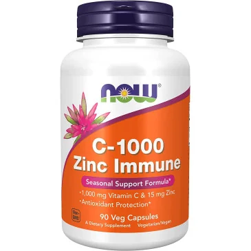 C-1000 Zinc Immune - 90 vcaps de NOW Foods pas cher - Nutriwellness