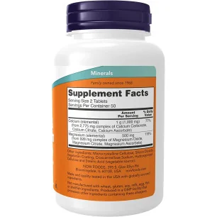 Calcium & Magnesium - 100 tablets - NOW Foods