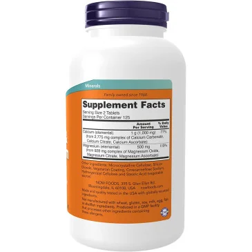 Calcium & Magnesium - 250 tablets NOW Foods pas cher - Nutriwellness