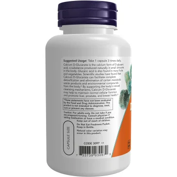 Calcium D-Glucarate, 500mg - 90 vcaps de NOW Foods pas cher