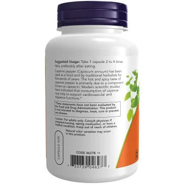 Cayenne - 500mg - 250 vcaps de NOW Foods pas cher - Nutriwellness