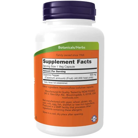 Cayenne - 500mg - 250 vcaps - NOW Foods