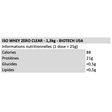 Iso Whey Zero Clear 1000g de BioTech USA pas cher - Nutriwellness