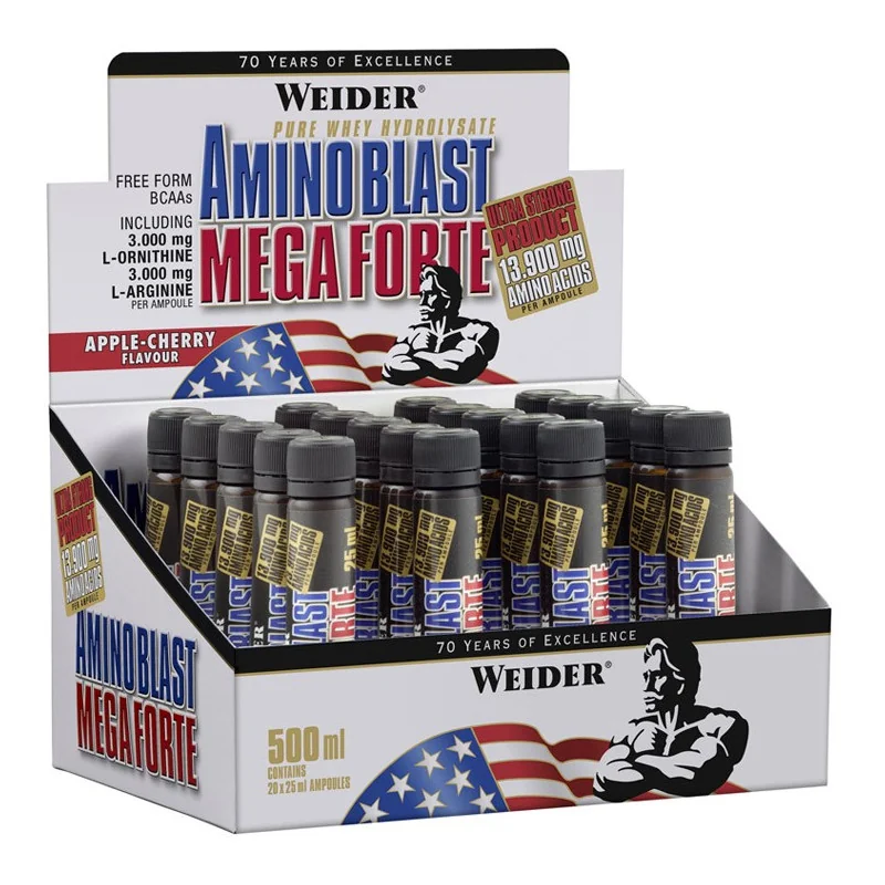 Amino Blast Mega Forte, Apple-Cherry - 20 x 25 ml - Weider