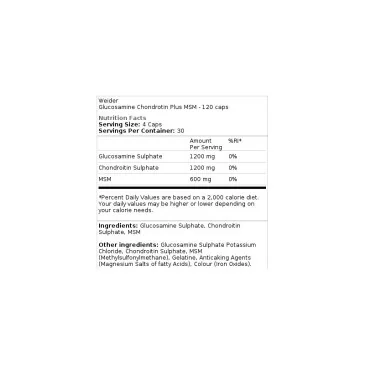 Glucosamine Chondrotin Plus MSM - 120 caps de Weider pas cher