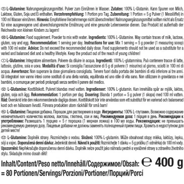 L-Glutamine, 100% Pure Free Form - 400 grams de Weider pas cher